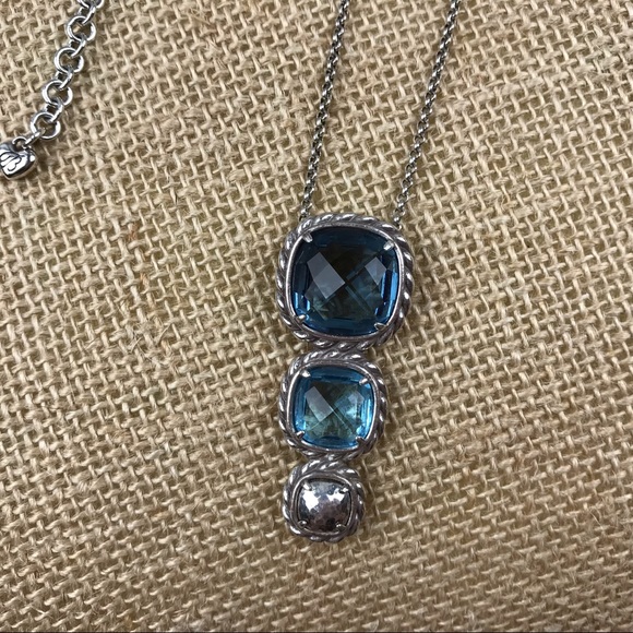 Brighton Joyful Necklace Blue Topaz Silver EUC - Picture 3 of 8
